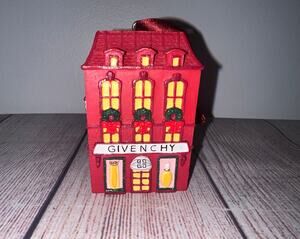 House Of Givenchy Paris 2001 Hanging Christmas Ornament Red Brick Store HTF